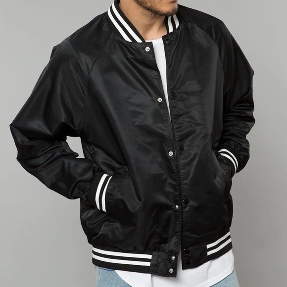 Urban Outfitters Black Satin Varsity
Jacket - Picture 1 of 9